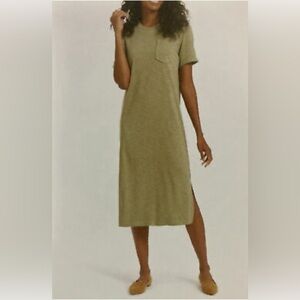 Jessica Simpson Finlee Green Midi T Shirt Dress Large